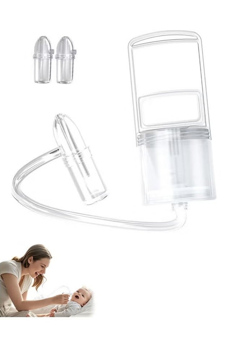 YOUGE Nasal Aspirator for Baby, with 2 Suction Heads Portable Hand Puller Nose Sucker, Quiet Suction Easy to Operate | Reusable | Soft Silicone Nose Cleaner for Fast and Effective Relief of Nasal Congestion in Infant - Image 1